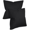 npluseins federe in tinta unita in confezione da 2 e dal design discreto 1154.1498, 50 x 50 cm, nero