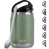 Campo Libre.® Lotta - Thermo per Alimenti Caldi & Freddi - Porta vivande Termico con Cucchiaio - Termo per Adulti o Bambini/Neonati, Schiscetta Pranzo - Ideale da Portare con Sé. Verde. 800ml