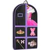 LUPATDY Borsa Porta Abiti per Bambini, Borsa per Vestiti con 5 Tasche con Cerniera, Porta Camicie da Viaggio Sacchetti Vestiti Copriabiti Antipolvere con Finestra Trasparente, Copriabiti da Armadio, Viola