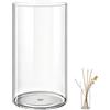 MELEJIA Vasi in Acrilico Rotondo Trasparente, Vaso Indistruttibile Leggero - Diametro 12cm x Altezza 25cm, Vasi Trasparente Resistente per Fiori Freschi/Finti, Decorazione Interna/Esternea