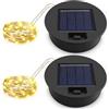 Akynite Filo di luci di ricambio per annaffiatoio solare 7 cm, 36 LED, impermeabile, per annaffiatoio e luce solare, accessori da giardino per esterni, Luce Calda, 2 pezzi
