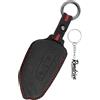 Rondrive Custodia per chiave compatibile con Seat Leon ST FR 4 2024 2025 per VW Caddy California Passat B9 auto protezione chiave cover cover cover portachiavi in pelle 3 tasti nero