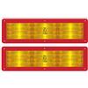MAGMA 2 pannelli segnalatori posteriori riflettenti ECE70 per veicoli lunghi 12m - Cartello giallo rosso - Pannello retroriflettente (RR) - Resistente ai graffi, 6 fori di bloccaggio, autoadesivo