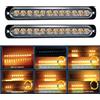 RIGIDON 2 Pz Ambra 12 LED Lampada di Emergenza Strobo Barra Luminosa, 12V 24V Impermeabile Luce Lampeggiante per Camion Auto Trattori Elevatori SUV 4x4 Veicolo Barca, Sicuro faretti fendinebbia