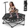 Utensy Trampolino da fitness per interni, pieghevole, 106 cm, con manico regolabile in 3 posizioni, telaio a X per una maggiore stabilità, portata 200 kg, piccolo trampolino per bambini, casa e allenamento