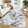 SHACOS Tappeto Salotto 120x170cm, Pelo Corto Astratto Tappeto Morbido Camera da Letto Antiscivolo e Lavabile Tappeti Moderni Soggiorno Tappeti di Zona per Salotto Cameretta Bambino, Grigio