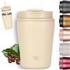Milu Tazza Termica per caffè 300ml, 400ml, 500ml - Thermo Coffee Mug-to-Go, Tazza da Viaggio Senza BPA, Litri con Isolamento, In Acciaio Inox e Tenuta stagna per caffè e tè (Cream, 300ml)