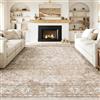 Topfinel Tappeto Vintage 300x400 cm Beige, Tappeto Boho Orientale a Pelo Corto, Lavabile in Lavatrice, Antiscivolo e Morbido, Tappeto per Soggiorno, Camera da Letto, Sala da Pranzo, Ufficio