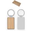hi!dea™ Portachiavi rettangolare in ferro e bambù con anello GASTON RECTANGULAR personalizzate o neutre
