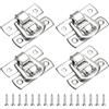 QUARKZMAN 4pz Chiusura Scatto Chiusura Scatto, 30 x 18mm Scatola Decorativa Retrò Chiusura Levetta Fibbia Metallo Chiusura Scatto Viti per Portagioie Valigia Cassetta, Argento