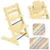 Stokke Kit Tripp Trapp con Cuscino Eco e Baby Set 2 - Lemon Yellow - Pastel Stripes Eco