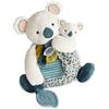 Doudou et Compagnie - YOCA Koala Collection - Koala Plusch con baby e anello di beissring-25 cm -DC3669, Blu