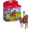 SCHLEICH HORSE CLUB | Hannah & Cayenne 42539 | Figura ragazza snodata con cavallo & accessori equitazione | Set cavalli Giocattolo cavalli dai 5 anni | 10 pezzi | esclusiva Amazon
