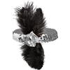 Widmann Fascia charleston piume nere e fiore argento anni 20