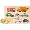Goki Mezzi di Transporto Puzzle in Legno, 8 Pezzi, Colore Multicolore, 57996