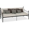 vidaXL Struttura per letto da giorno in metallo nero 90×200 cm