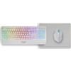 Mars Gaming MCP124W, Cavo, USB, Tastiera a membrana, QWERTY, LED RGB, Bianco