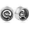 DOEARKO Dilatatore per Orecchio Serpente Dilatatore Piercing In Acciaio Inox Double Flared Dilatatori Tunnel Expanders Stretchers Piercing 8-25mm (Argento, 12MM)