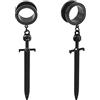 DOEARKO Dilatatori Lobo con Ciondolo a Forma di Spada Dilatatore Orecchio in Acciaio Inossidabile Expanders Stretchers Piercing per Uomini e Donne 19-25mm (6MM)
