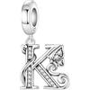CYCUFF Ciondolo a forma di lettera a farfalla, in argento 925, per braccialetti e collane, gioielli con zirconi, regalo per donne, famiglia, amici, charm, Argento sterling, argento Sterling 925