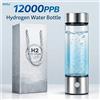 XMSJ Bottiglia d'Acqua Idrogenata Portatile 12000PPB, Generatore di Acqua Ricca di Idrogeno Ricaricabile, Tazza per Acqua Idrogenata SPE PEM, USB da Viaggio