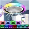 Oyajia Plafoniera LED RGB Bluetooth da 50W con ventola, lampada da soffitto LED rotonda, ventilatore da soggiorno dimmerabile con telecomando