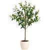 edihome, Piante Finte da Interno, Olivo artificiale 120cm, Pianta finta da interno - Albero decorativo realistica con vaso per casa ufficio hotel (Olivo, 120 cm)
