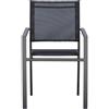 Moia Greenwood Sedia Zara Antracite Textilene Nero Braccioli Impilabile