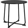 Outsunny Tavolino da Caffè da Esterno Rotondo 50 cm, Tavolo in Metallo con Base a X e Piedini Antiscivolo, Nero | Aosom Italy