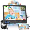 Arafuna Lettore DVD Portatileda 12,5 Dual Auto, TV per Auto Ingresso HDMI, AV-in e Out, Lettore di Schede USB/SD, Ultima Memoria