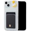 Generic Chengyuanfeng Cover Trasparente per iPhone 14 Plus con Porta Carte, Custodia Ultra-Sottile 1,5 mm in TPU Antigiallo Antiurto, Minimalista con 3D Orsetto Luna Applicato a Mano, per Ragazze, Campus