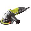 Ryobi RAG600-115G, Smerigliatrice Angolare 600W, Diametro 115 mm, 2 Posizioni di Impugnatura, 13.000 giri/min, Blocco dell'Albero, Sistema di Protezione LLO