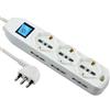 Electraline 62002 Multipresa 9 Posti, Bianco, 1.5 m