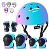 Atardarl Casco da bicicletta regolabile per bambini con imbottitura per ginocchia, gomitiere, protezione per il polso, per bambini 3-5-8-14 anni, ideale per pattinaggio, ciclismo, skateboard, per ragazzi e