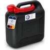 Hünersdorff Tanica per carburante 812800 STANDARD 10l per benzina, diesel e altre merci pericolose, omologata UN, made in Germany, produzione approvata dal TÜV, nero, con tubo di scarico