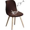 JUNZHE Coprisedie con Schienale 2 Pezzi,Elastico Lavabile Estraibile,Facile da Pulire Misura Universale Chair Cover per Sala da Pranzo, Feste, Hotel, Arredamento, Ristorante(Marrone)