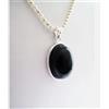 Pendente In Argento Sterling 925 Con Gemma In Onice Nero Reale S-285