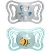 CHICCO (ARTSANA SpA) CHICCO SUCCHIETTO LIGHT AZZURRO SILICONE 2-6M 2 PEZZI
