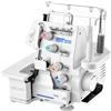 VEVOR Macchina da Tagliacuci Velocità di Cucitura ca. 1250 Punti/min Compatibile con 3 e 4 Fili con Luce LED Piedini a Ventosa, Macchina Tagliacuci Potenza 112W Larghezza max. Punto 6,5mm, Bianca