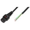 IEC Lock Cavo di alimentazione OPEN/IEC C13 femmina dritto 1m nero IEC-PC1106