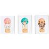 Crochetts Set di 3 immagini Crochetts Colorato Legno MDF 33 x 43 x 2 cm Elefante Giraffa Orso (3 pezzi)