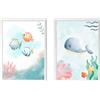 Crochetts Set Crochetts composto da 2 quadri per bambini con pesci e balena LMN-100-C