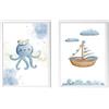 Crochetts Set Crochetts composto da 2 immagini per bambini con polpo e barca LMN-94-C