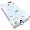 Kiby Materasso per Lettino in Aloe Vera OEKO TEX CLASSE 1 (180 x 80 x 12)