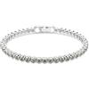 Swarovski Imber Bracciale Tennis, Gioiello con Cristalli Neri, Taglio Round, Montatura a Castone, Chiusura a Scomparsa con Extender, Placcatura in Tonalità Rodio, 16,5-18,5 cm, 0,3 cm