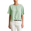 Marc O'Polo Marc OߴPolo Denim Donna Camicia a maniche corte con scollo rotondo cropped, Verde (Mint Mist), XS