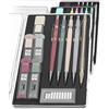 Mr. Pen - Set di matite meccaniche artistiche, 5 misure (0,3, 0,5, 0,7, 0,9, 2,0 mm)