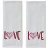 SKL Home by Saturday Knight Ltd. - Set di asciugamani per San Valentino, colore: bianco, confezione da 2
