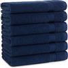 Arkwright LLC Arkwright Bathroom Hand Towels Set of 6 - Super Soft 100% Cotton, 600 GSM Quick Dry & Absorbent, Luxury Bath Essentials for Hotels, Spa, Hosts, and Vacation Rentals, Lapis Navy