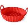 Guardini, Stampo tondo con manici Ø 22 cm, Ideale per friggitrice ad aria, Silicone alimentare, Rosso, Made in Italy, Linea Air Fryer